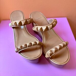 CARMEN SOL Tonino Pump Nude Wedge Slide Sandal